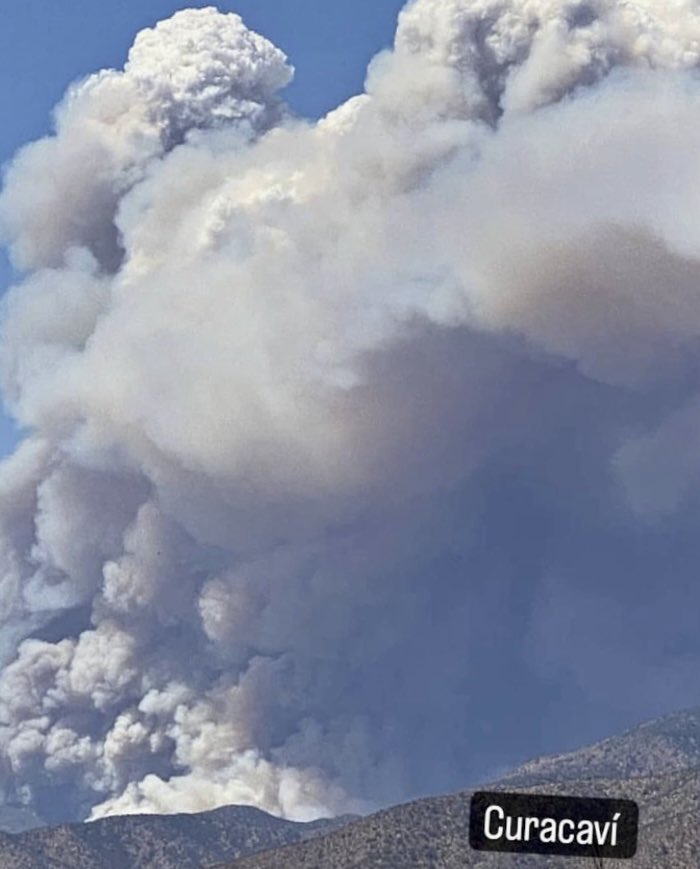 A look at a wildfire that broke out in Chile today. Looks like it's making a hard run.